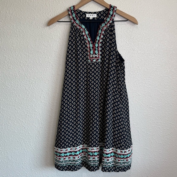 THML Anthropologie Embroidered Dress Women's M Aztec Boho Shift Tank Casual - Picture 1 of 9